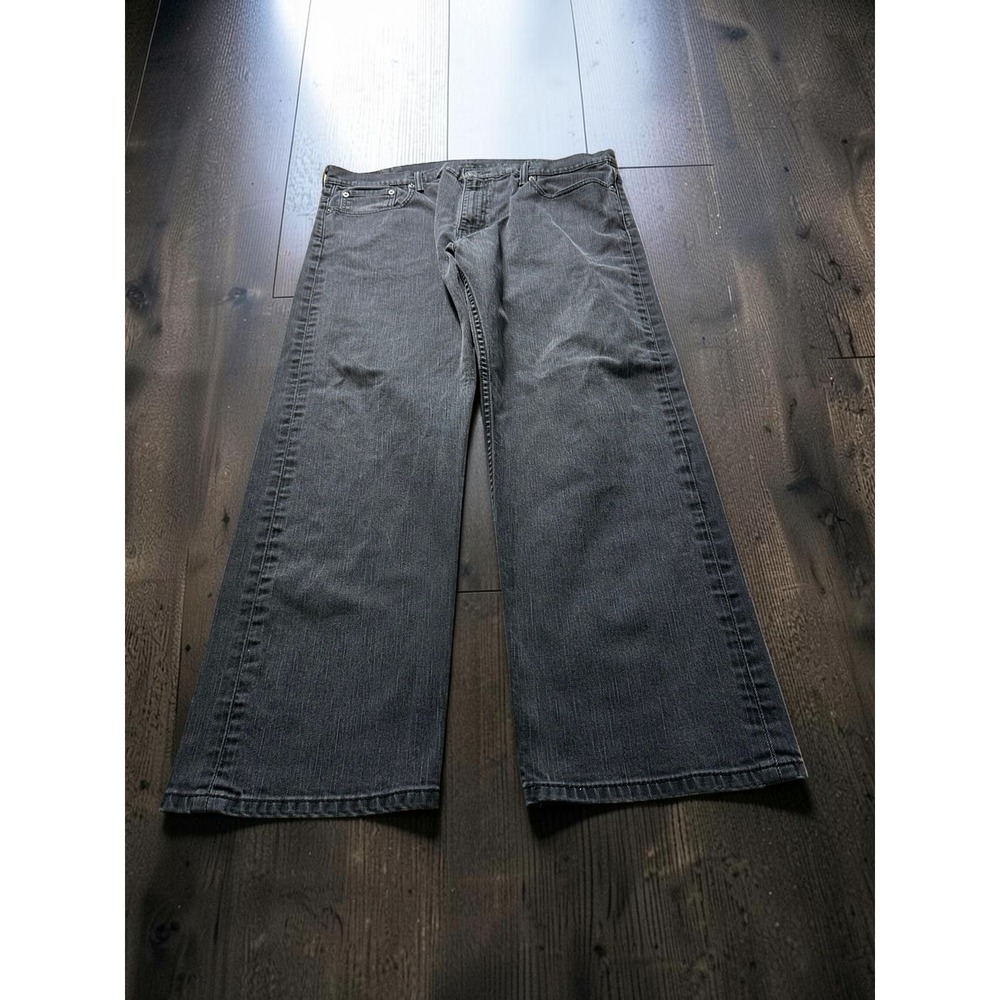 Levi's 569 Jeans Mens W38 L32 Black-Grey Loose Straight Denim Skater Streetwear